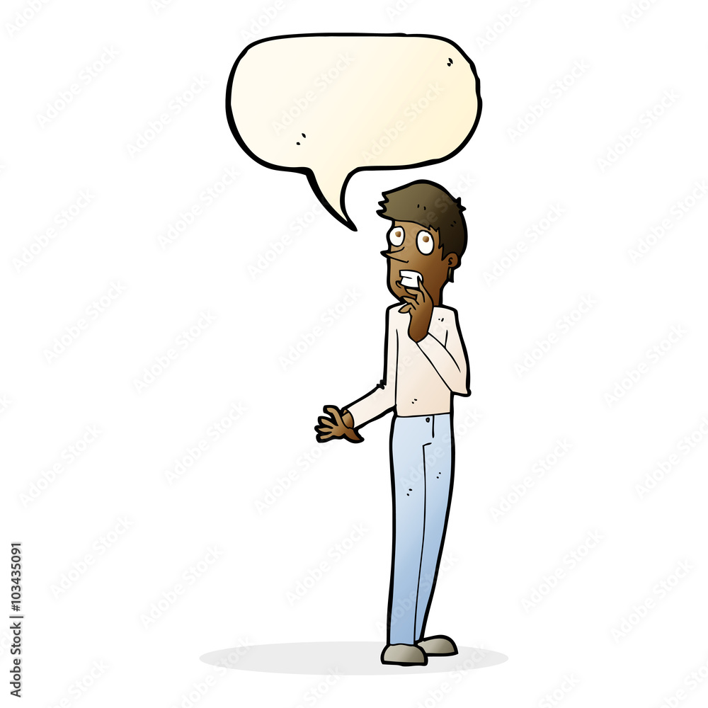 cartoon worried man with speech bubble cartoon worried man with speech bubble