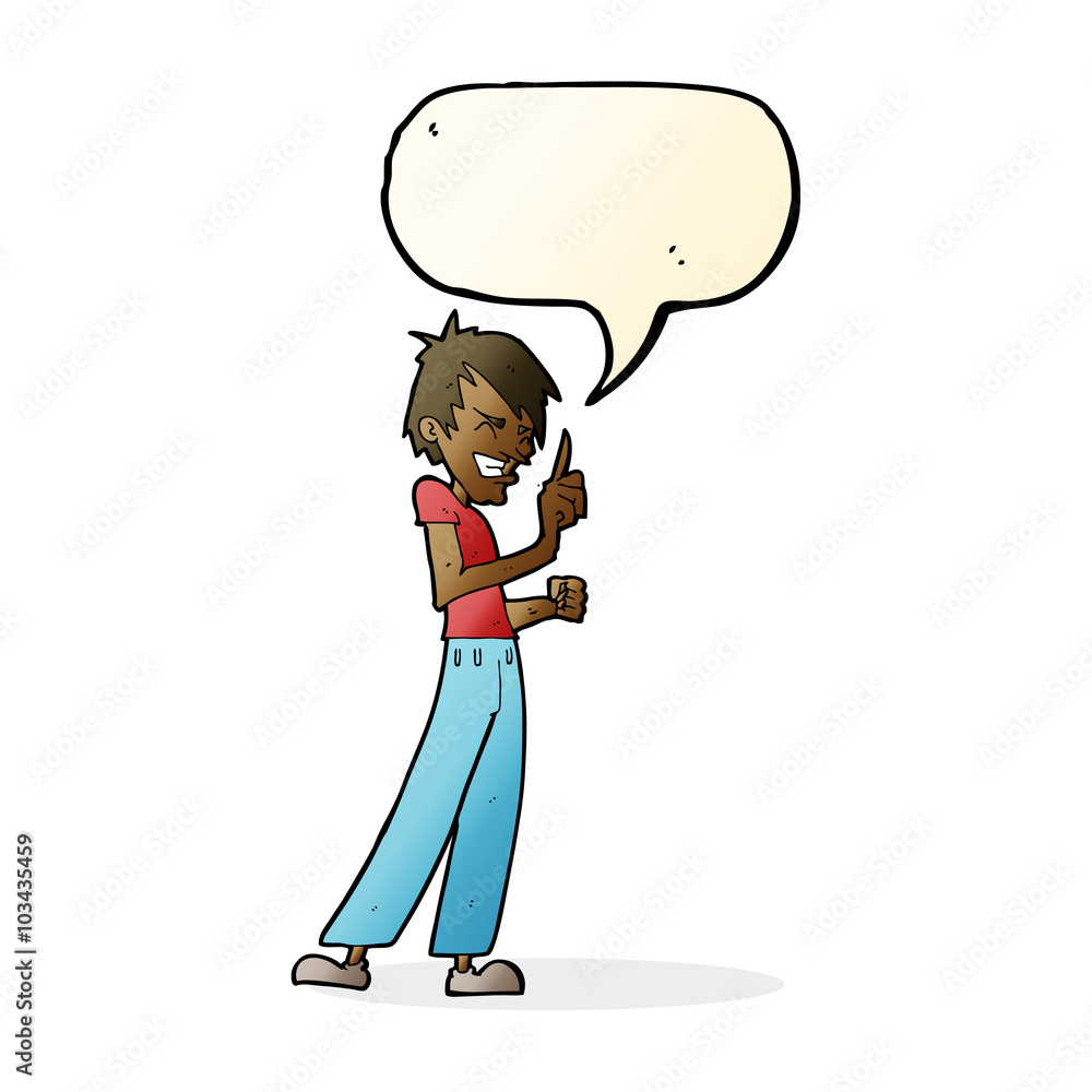 Obraz premium cartoon angry man arguing with speech bubble