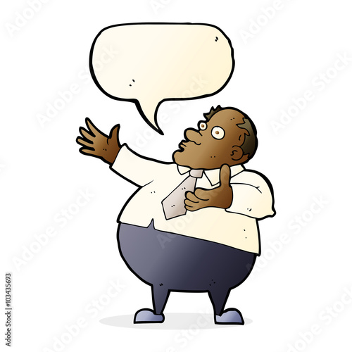 cartoon exasperated middle aged man with speech bubble