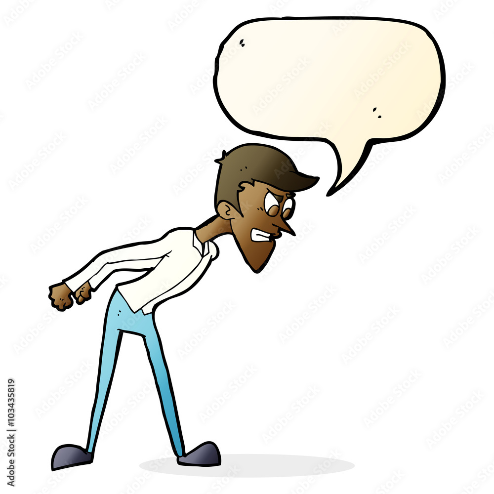Fototapeta premium cartoon angry man with speech bubble