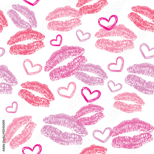 pattern with kisses