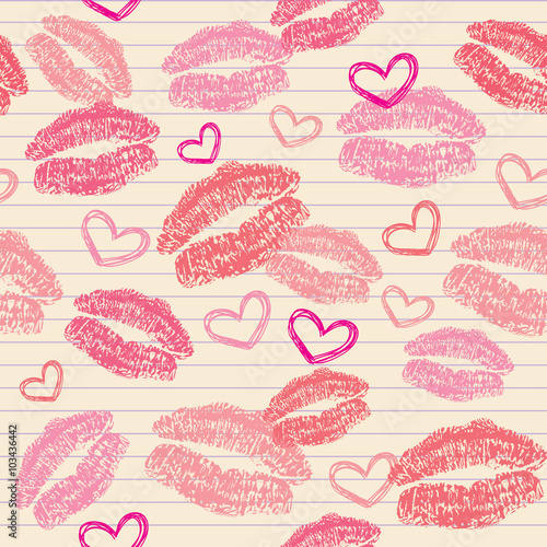 pattern with kisses