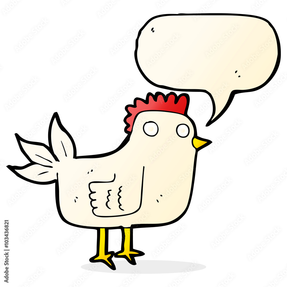 cartoon hen with speech bubble cartoon hen with speech bubble