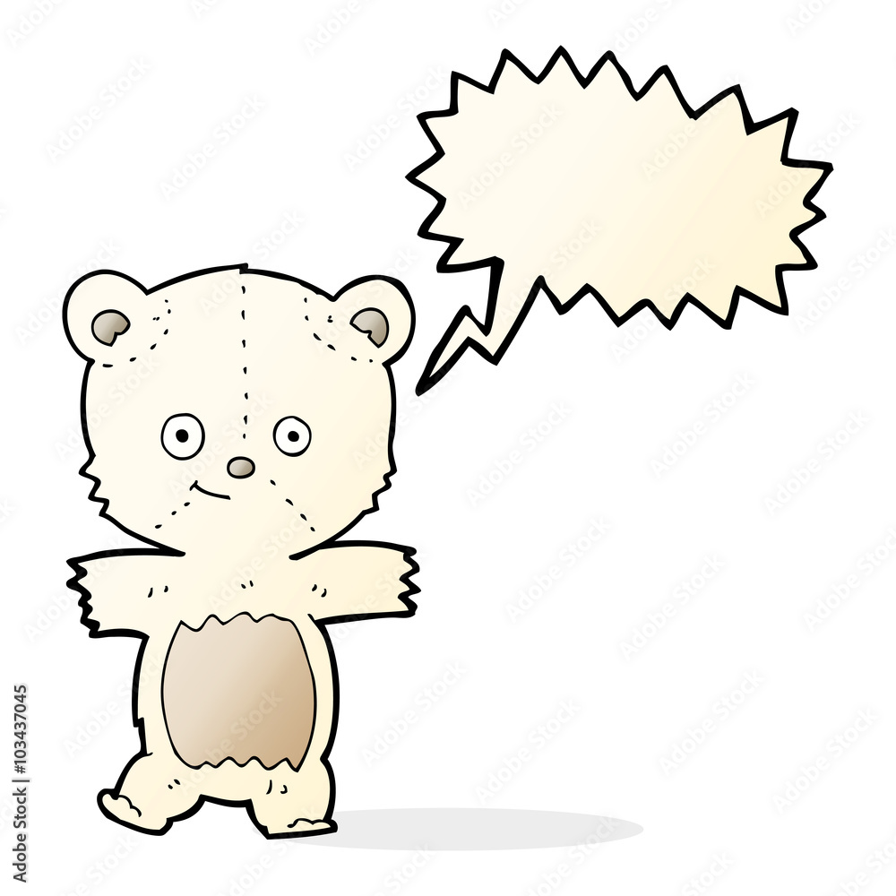 cute cartoon polar bear with speech bubble cute cartoon polar bear with speech bubble