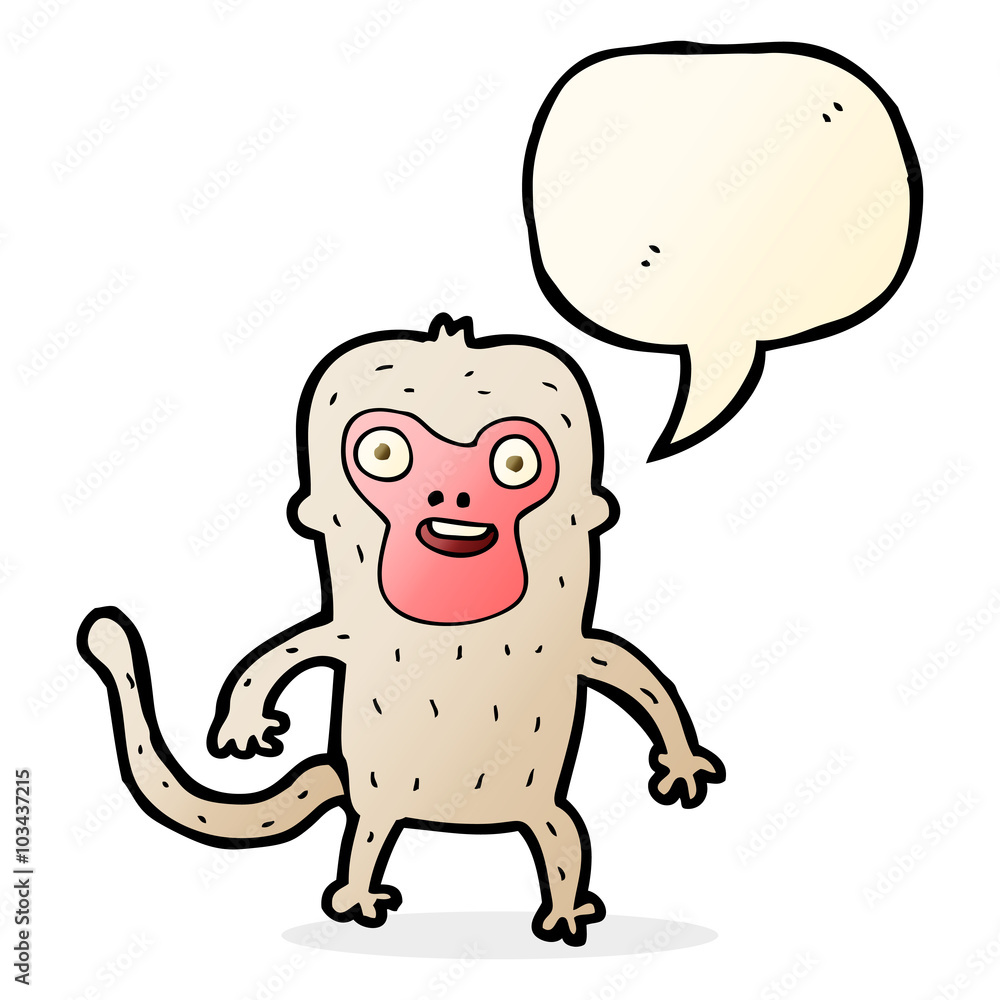 Fototapeta premium cartoon monkey with speech bubble