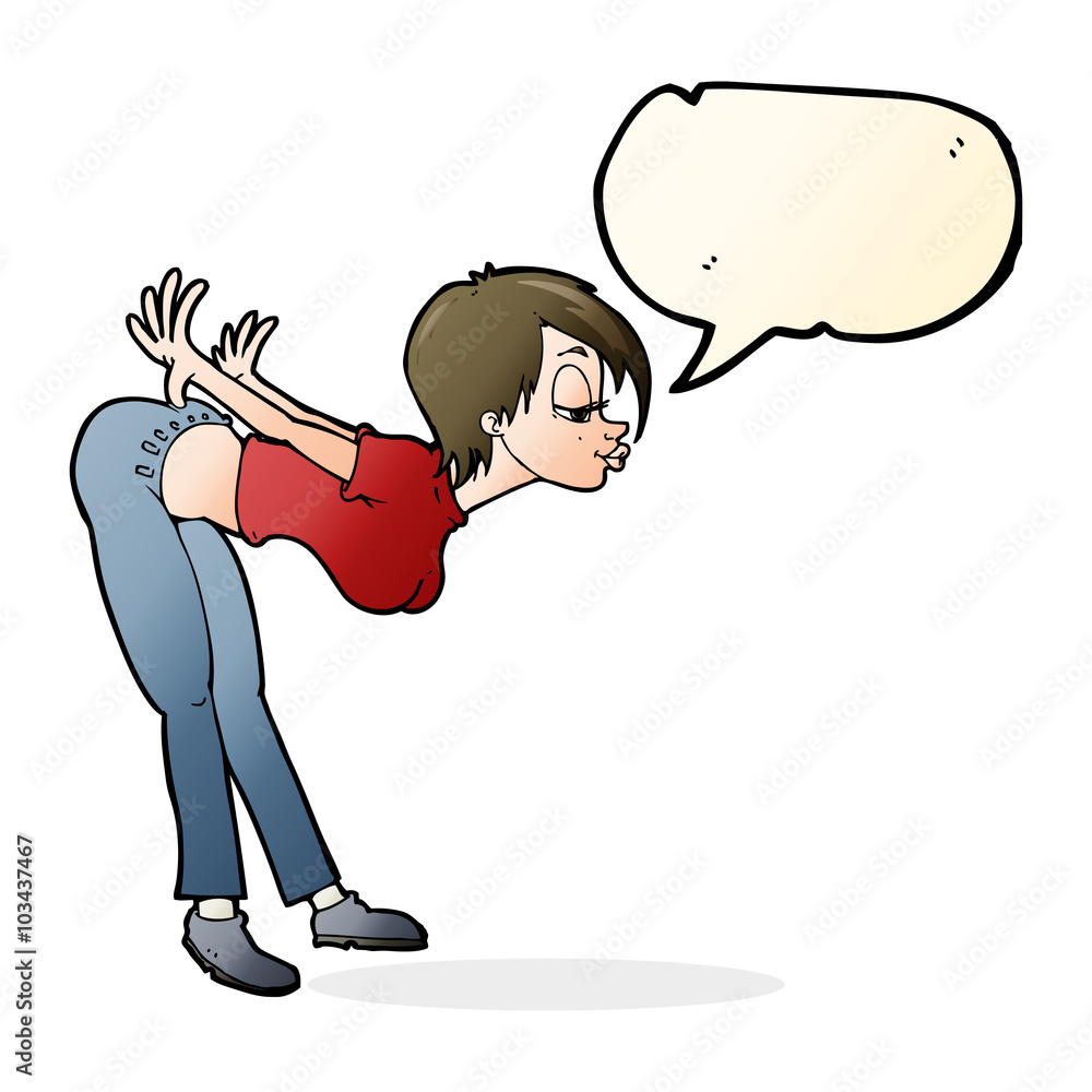 Fototapeta premium cartoon sexy woman with speech bubble