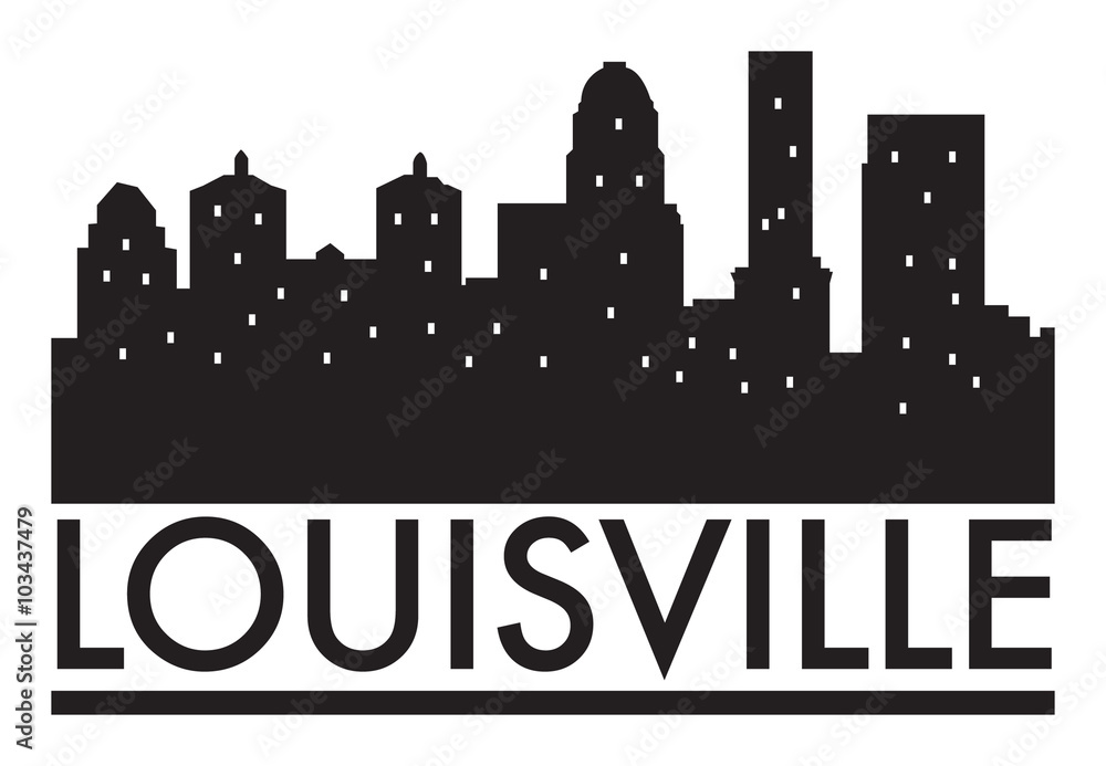 Abstract skyline Louisville, with various landmarks