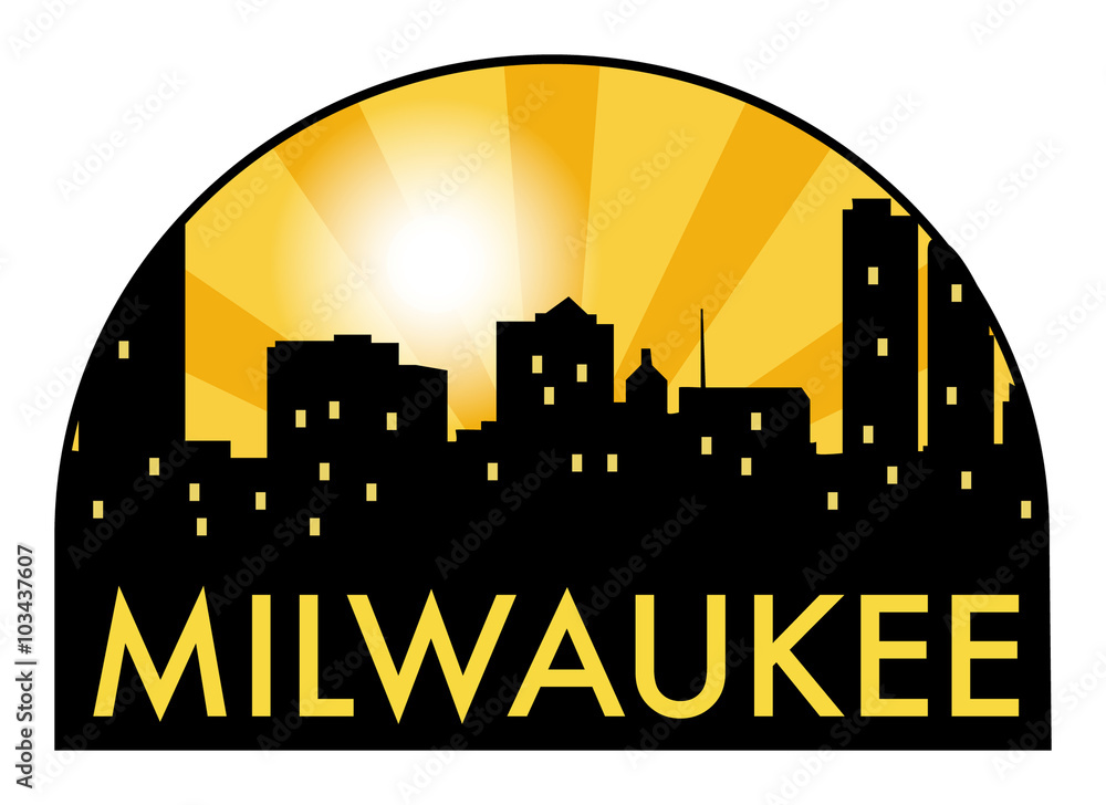 Abstract skyline Milwaukee, with various landmarks Stock Vector | Adobe