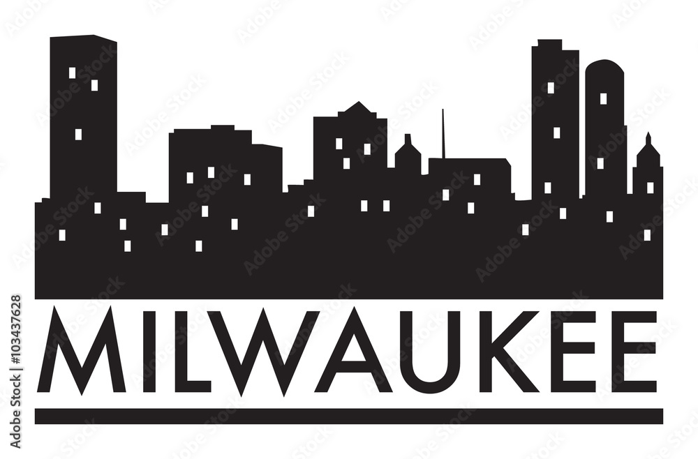 Obraz premium Abstract skyline Milwaukee, with various landmarks