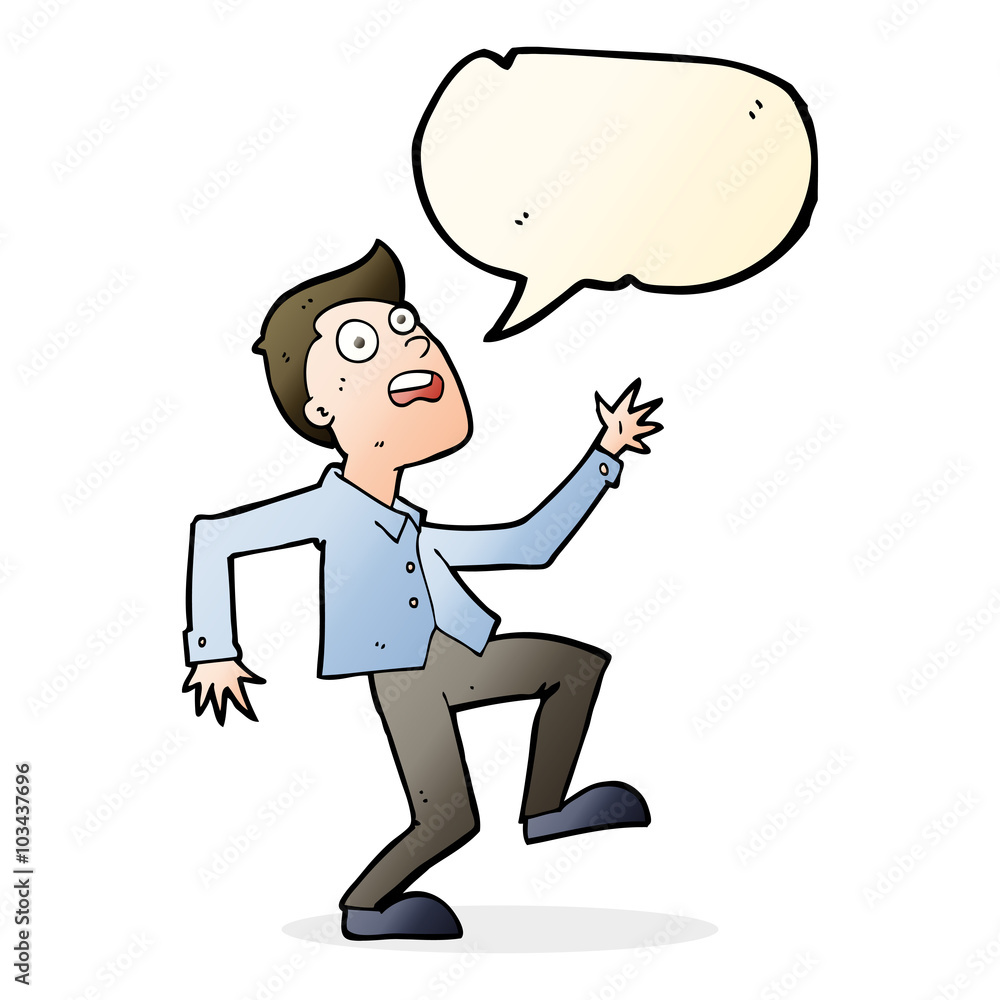 cartoon man panicking with speech bubble cartoon man panicking with speech bubble