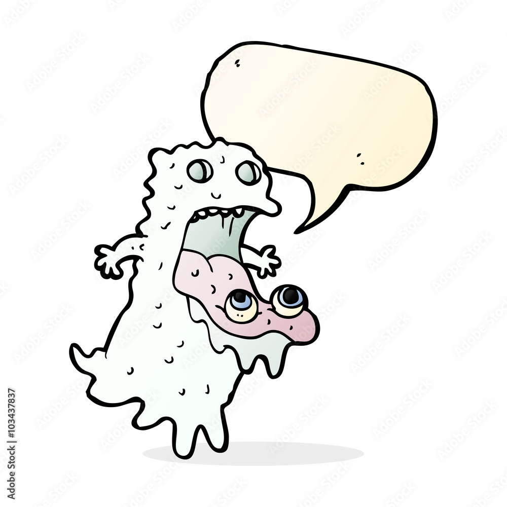 cartoon gross ghost with speech bubble cartoon gross ghost with speech bubble