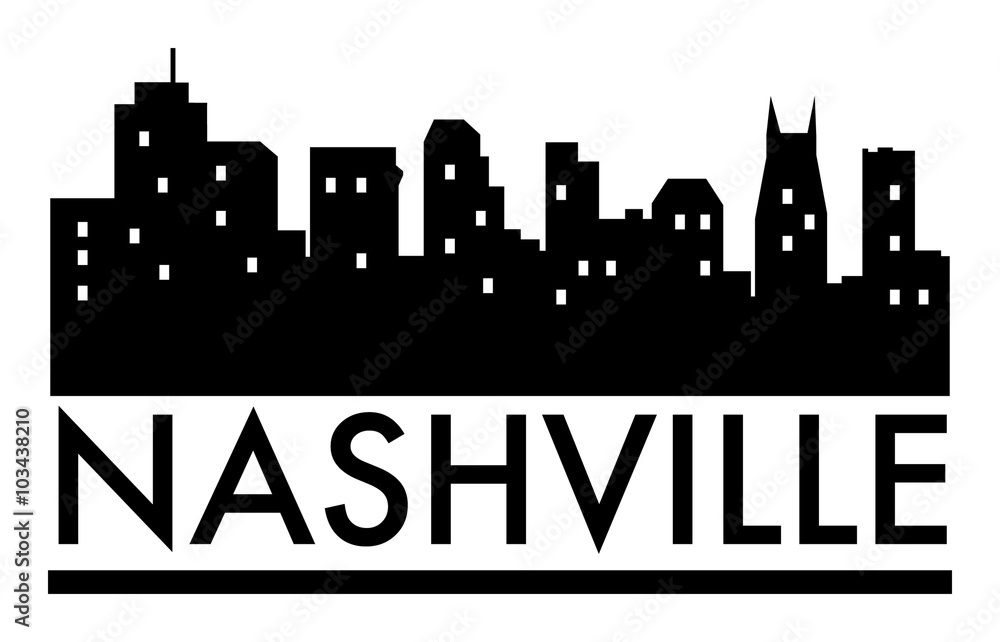 Abstract skyline Nashville, with various landmarks