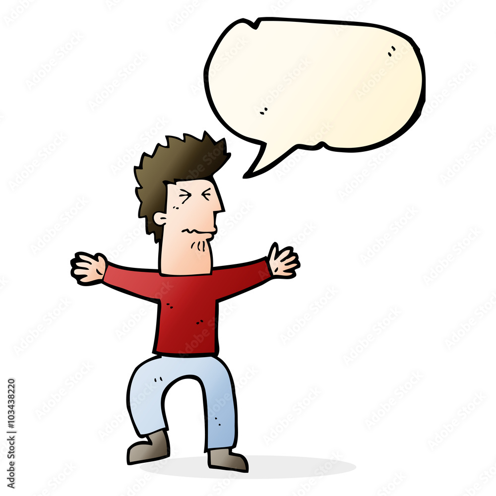 cartoon stressed out man with speech bubble cartoon stressed out man with speech bubble