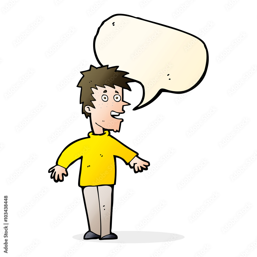 cartoon happy boy with speech bubble cartoon happy boy with speech bubble