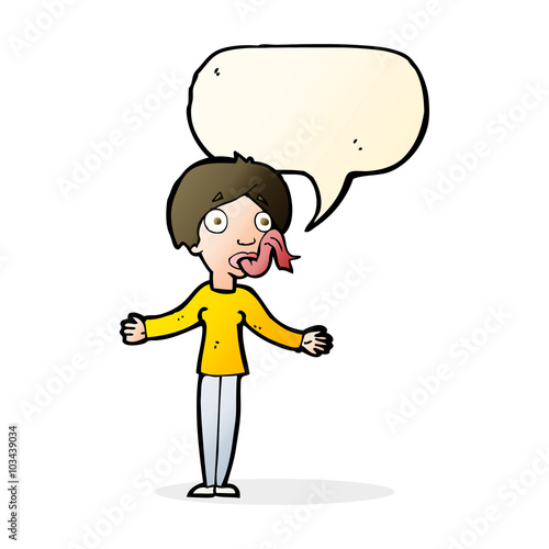 cartoon woman telling lies with speech bubble