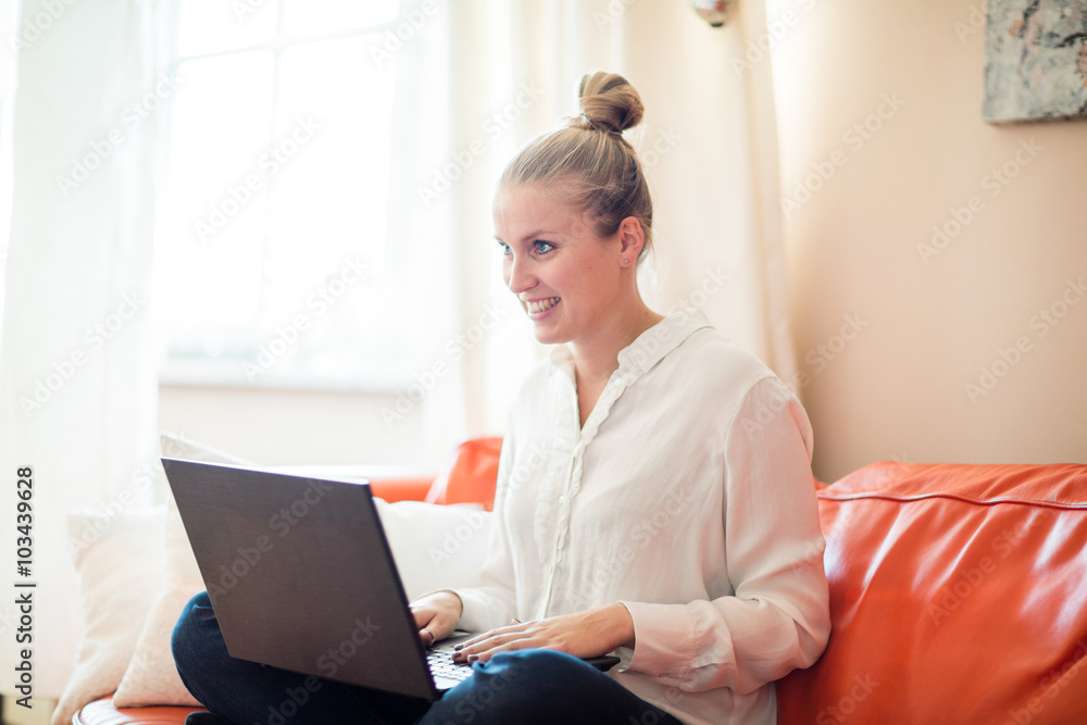 Woman working from home Woman working from home