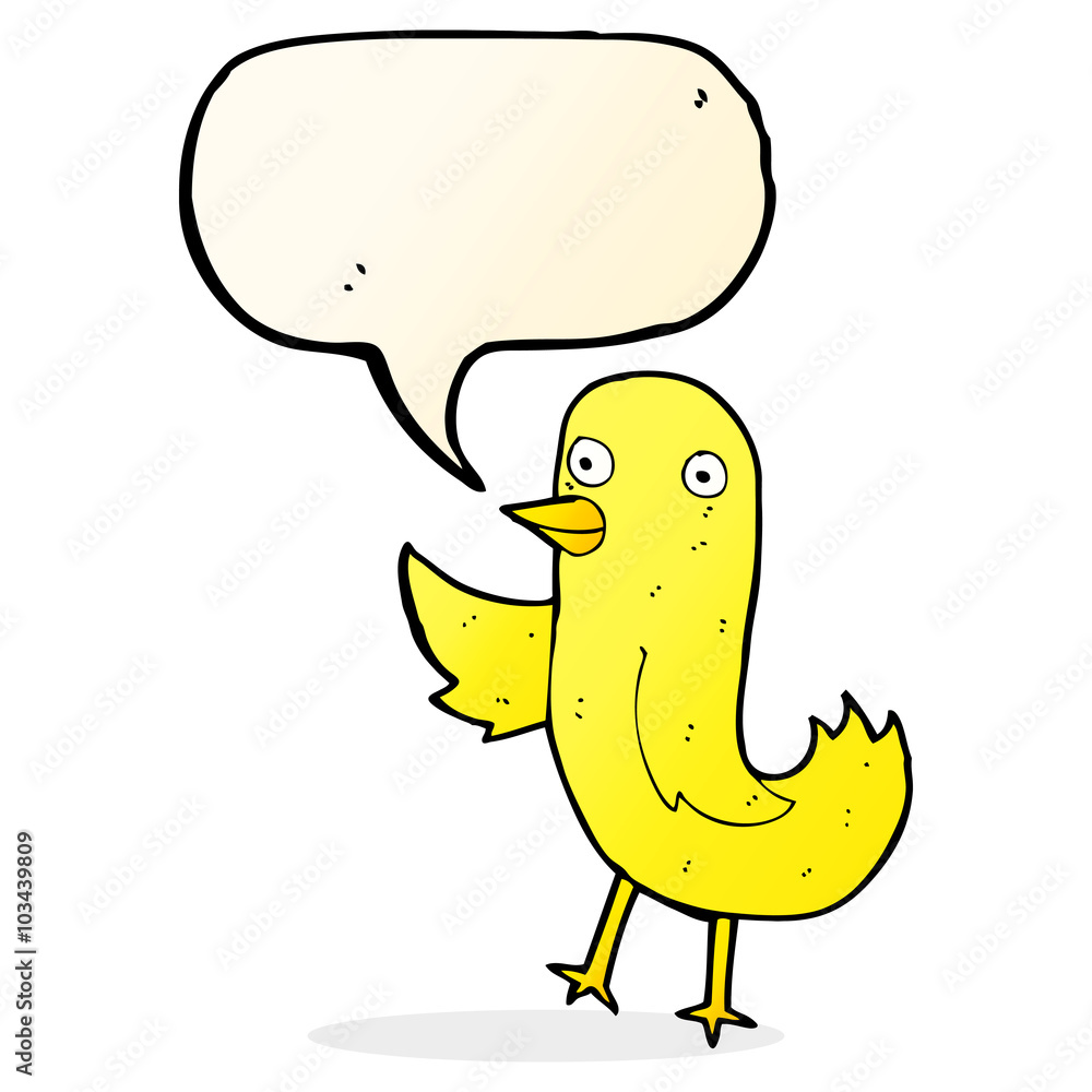 funny cartoon bird with speech bubble funny cartoon bird with speech bubble