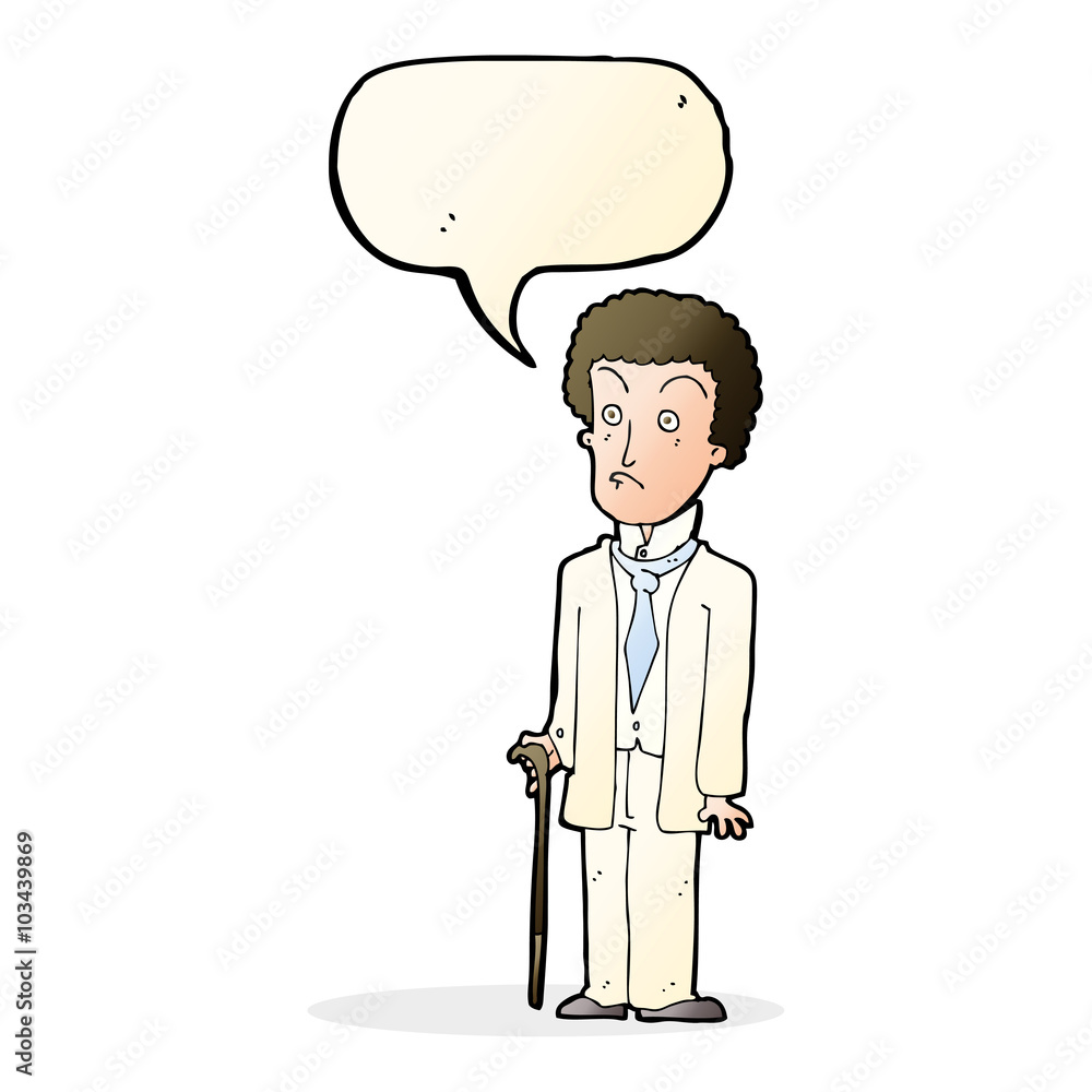 cartoon unhappy gentleman with speech bubble cartoon unhappy gentleman with speech bubble