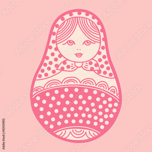 Vector illustration of russian traditional matryoshka doll