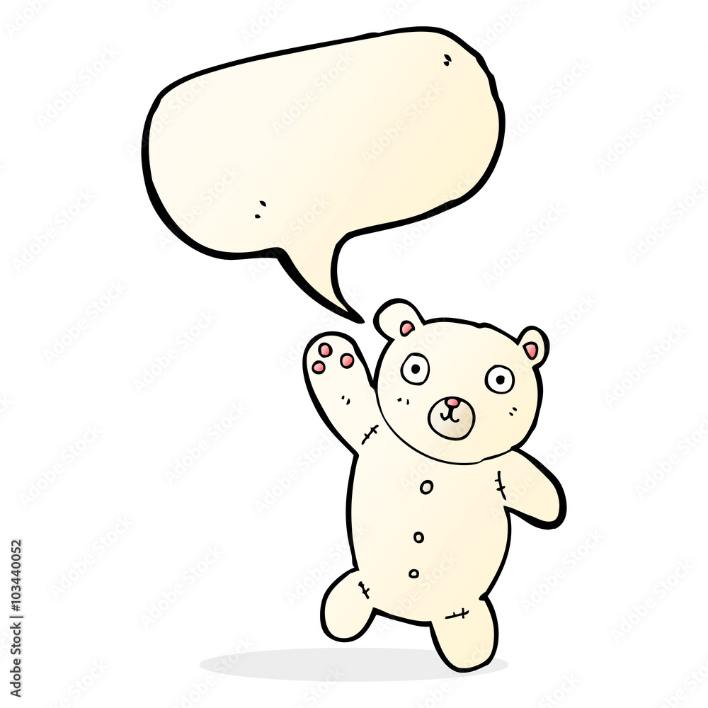 cartoon cute polar teddy bear with speech bubble cartoon cute polar teddy bear with speech bubble
