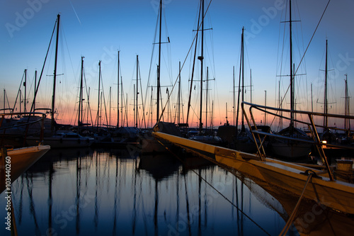 Sailing. Evening view of yachts at the Port 2