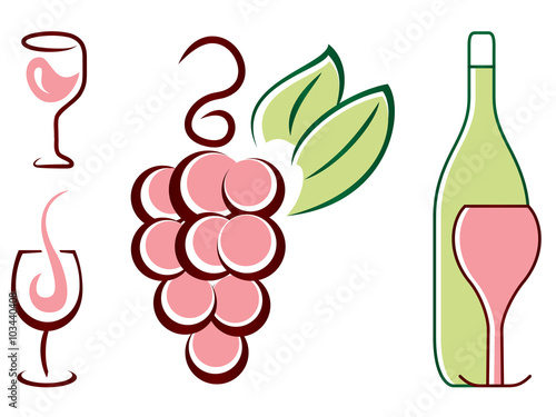 Wein Logos - wine icons