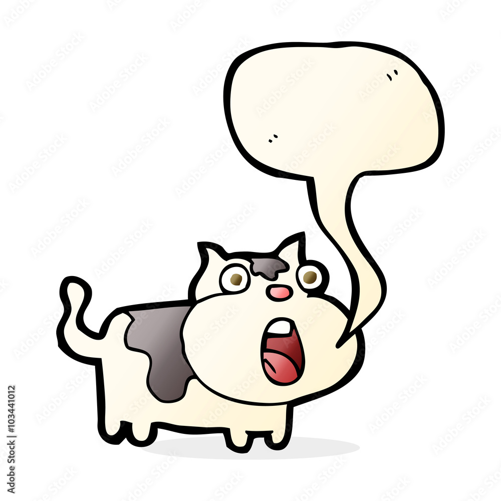 cartoon shocked cat with speech bubble cartoon shocked cat with speech bubble