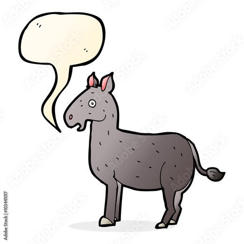 cartoon mule with speech bubble © lineartestpilot