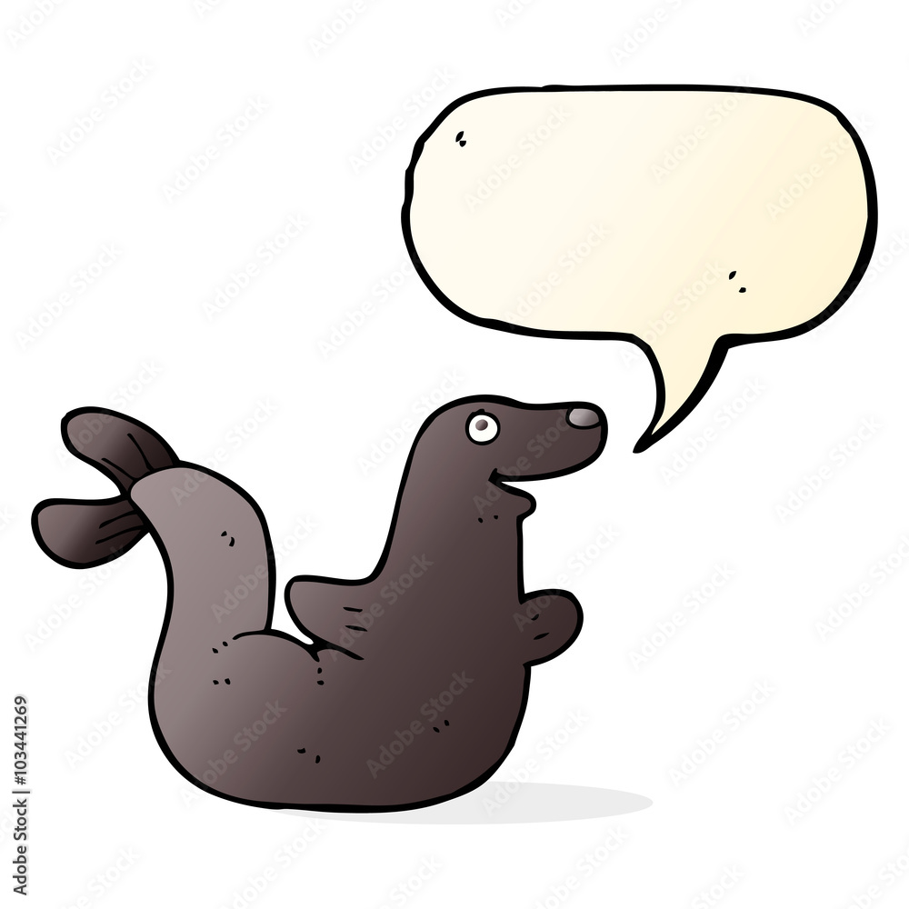 cartoon seal with speech bubble cartoon seal with speech bubble