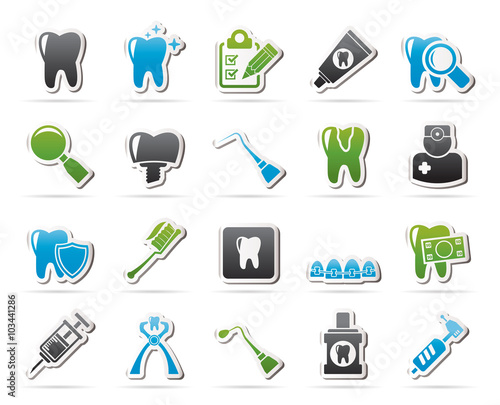 dental medicine and tools icons  - Vector Icon set
