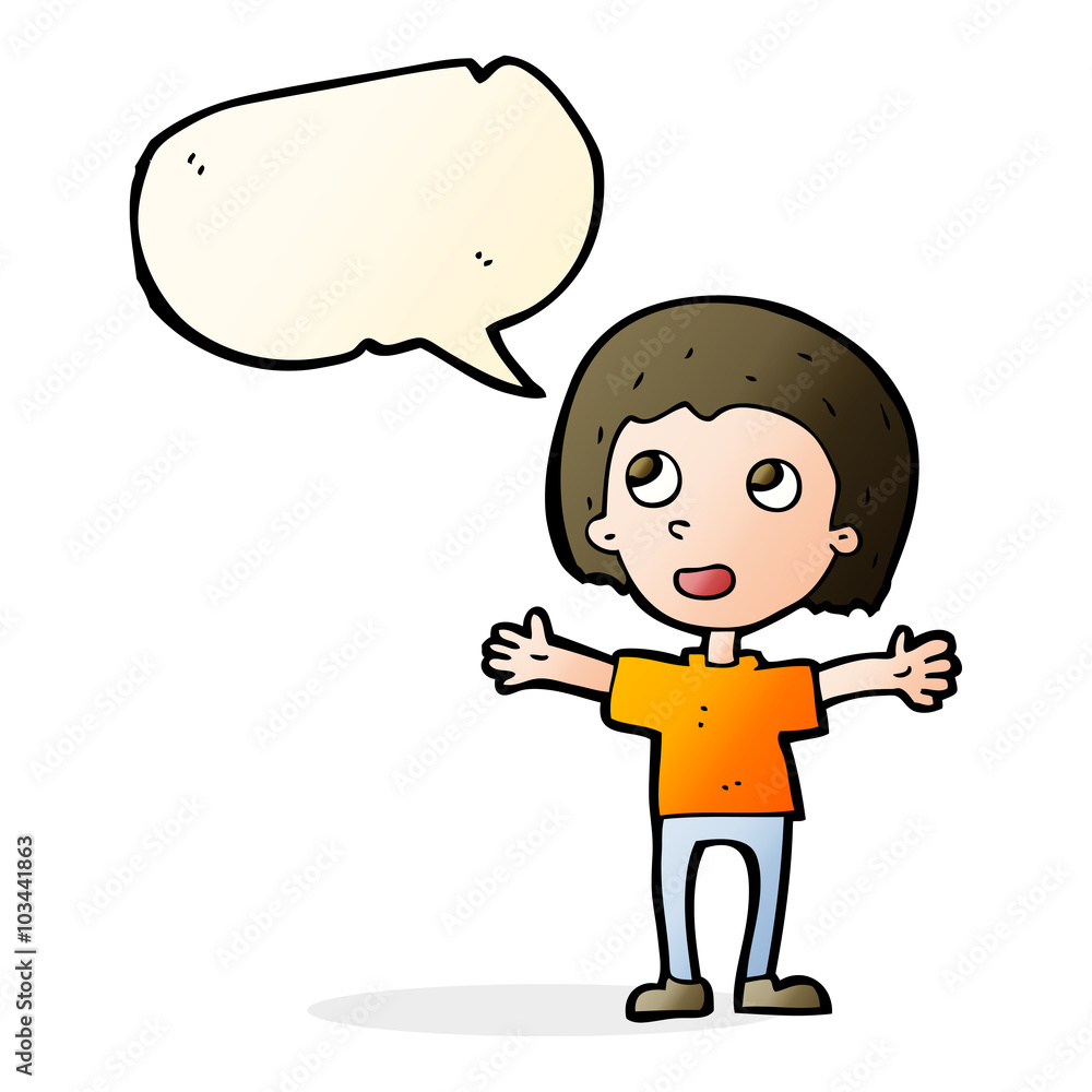 cartoon happy person with speech bubble cartoon happy person with speech bubble