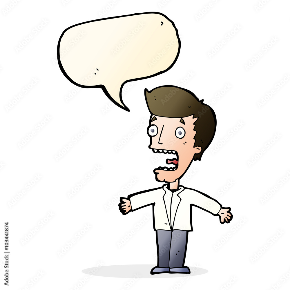 cartoon screaming man with speech bubble cartoon screaming man with speech bubble
