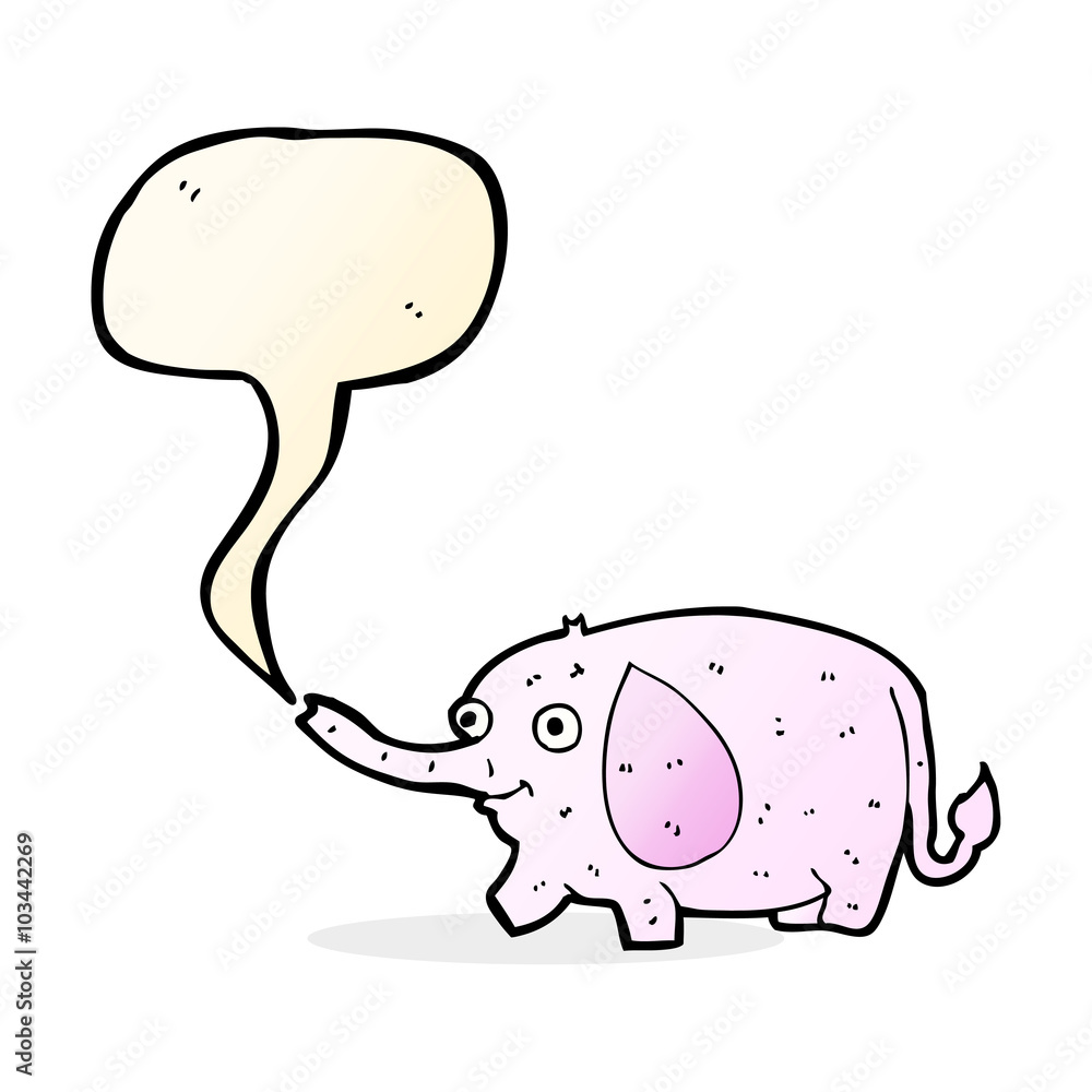 cartoon funny little elephant with speech bubble cartoon funny little elephant with speech bubble