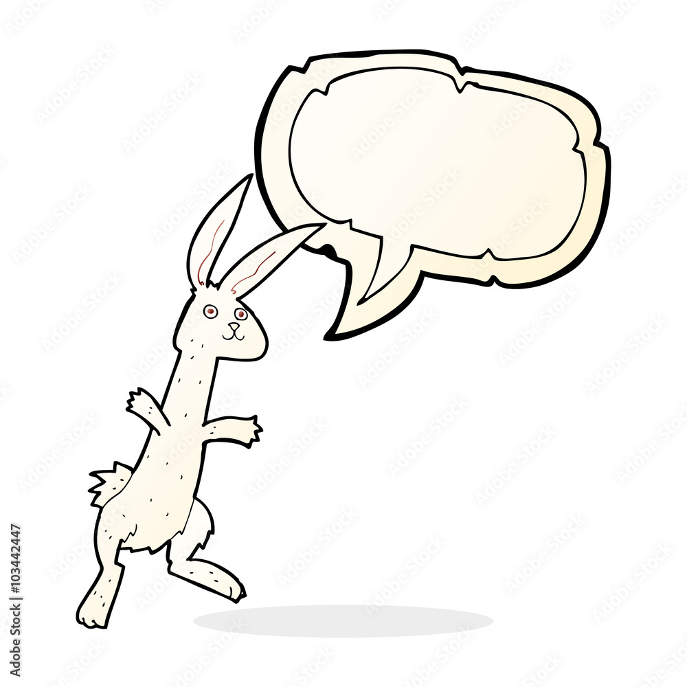 cartoon rabbit with speech bubble cartoon rabbit with speech bubble