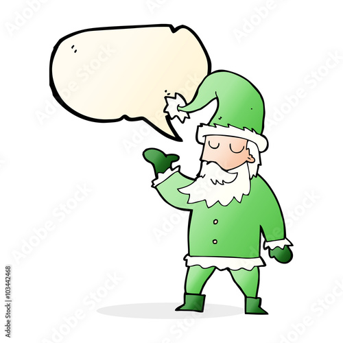 cartoon santa claus with speech bubble