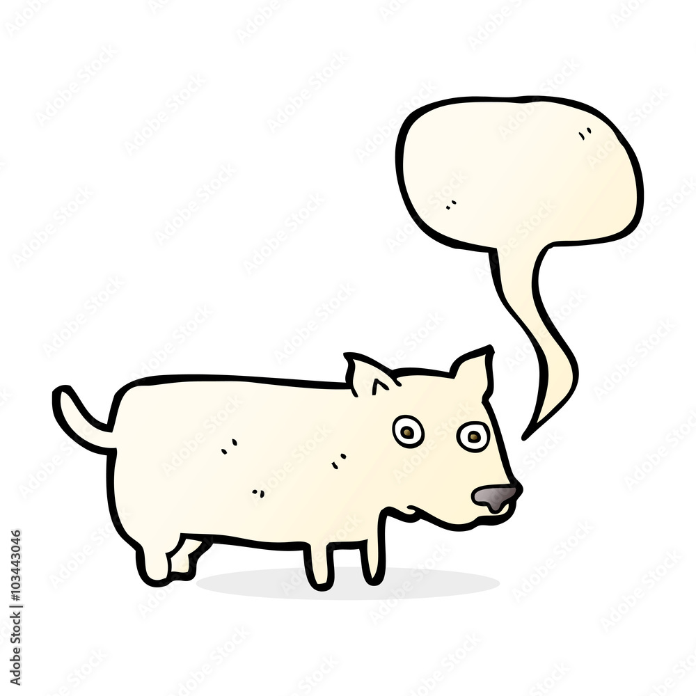 cartoon little dog with speech bubble cartoon little dog with speech bubble
