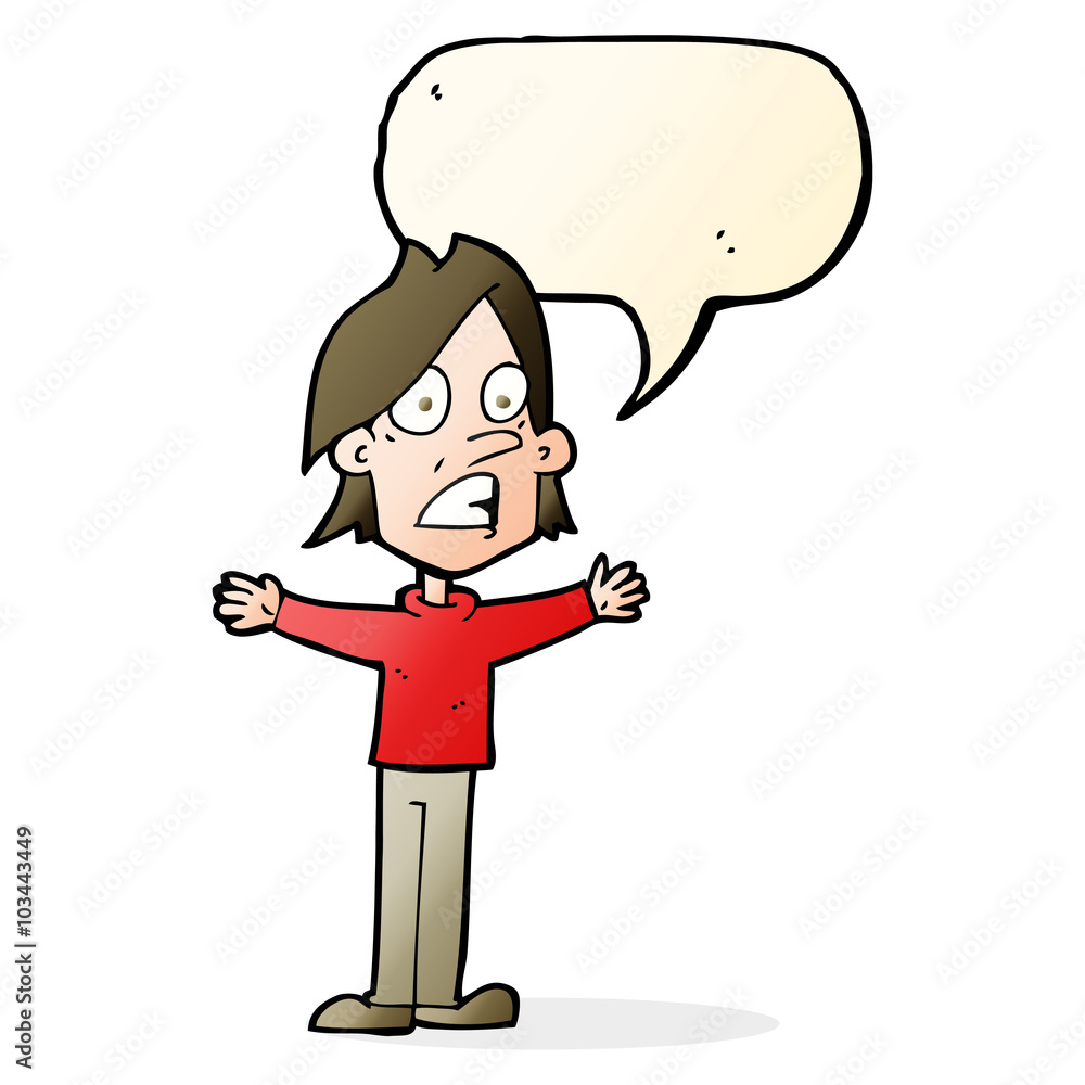 cartoon frightened man with speech bubble cartoon frightened man with speech bubble