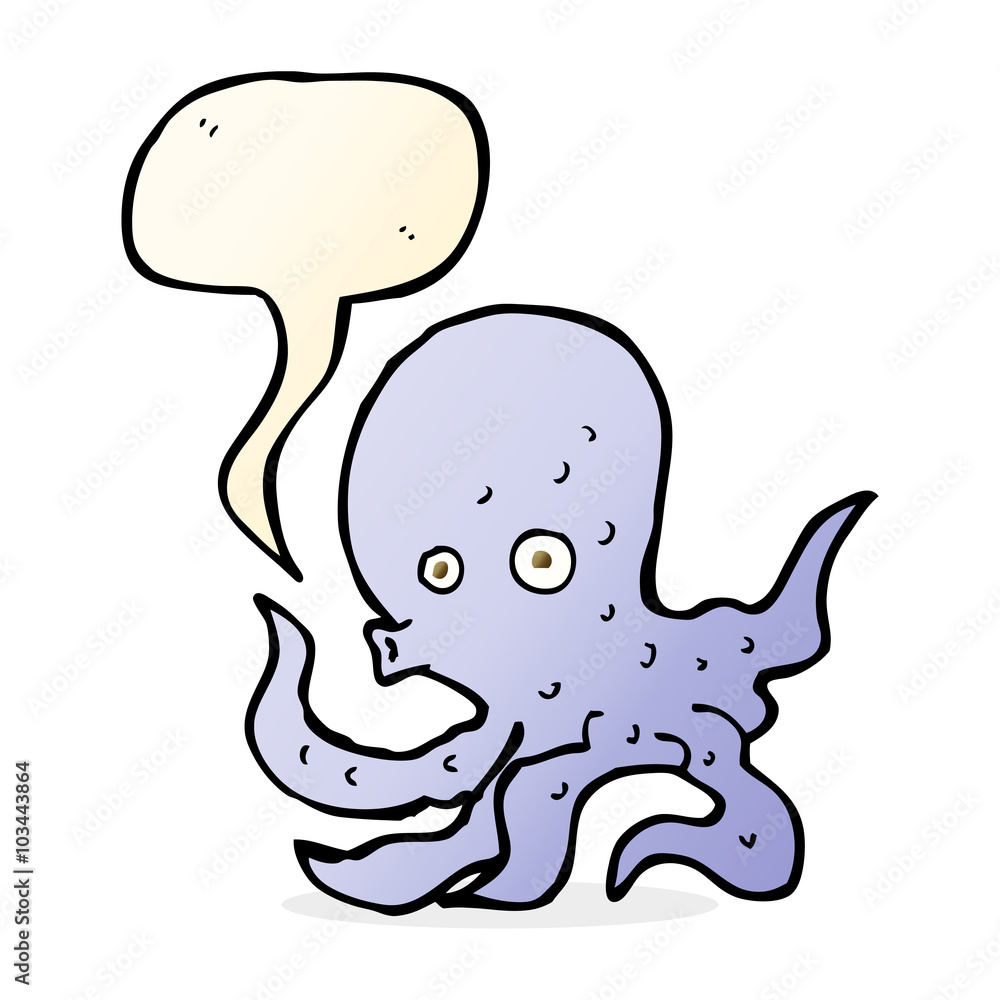 cartoon octopus with speech bubble cartoon octopus with speech bubble