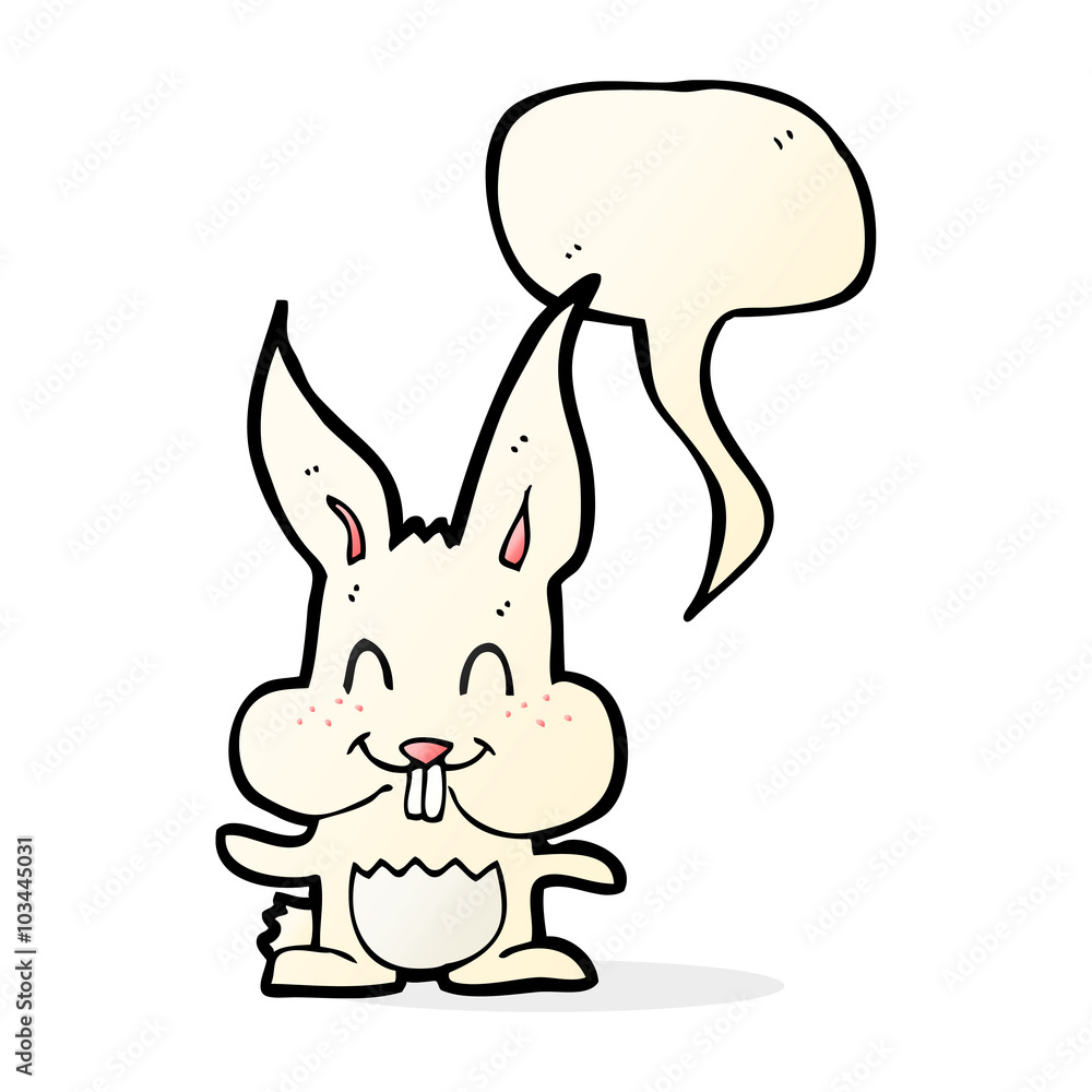 cartoon rabbit with speech bubble cartoon rabbit with speech bubble