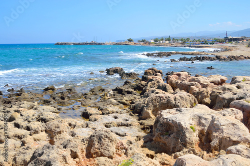 Rocks on the coast of Aegean Sea.