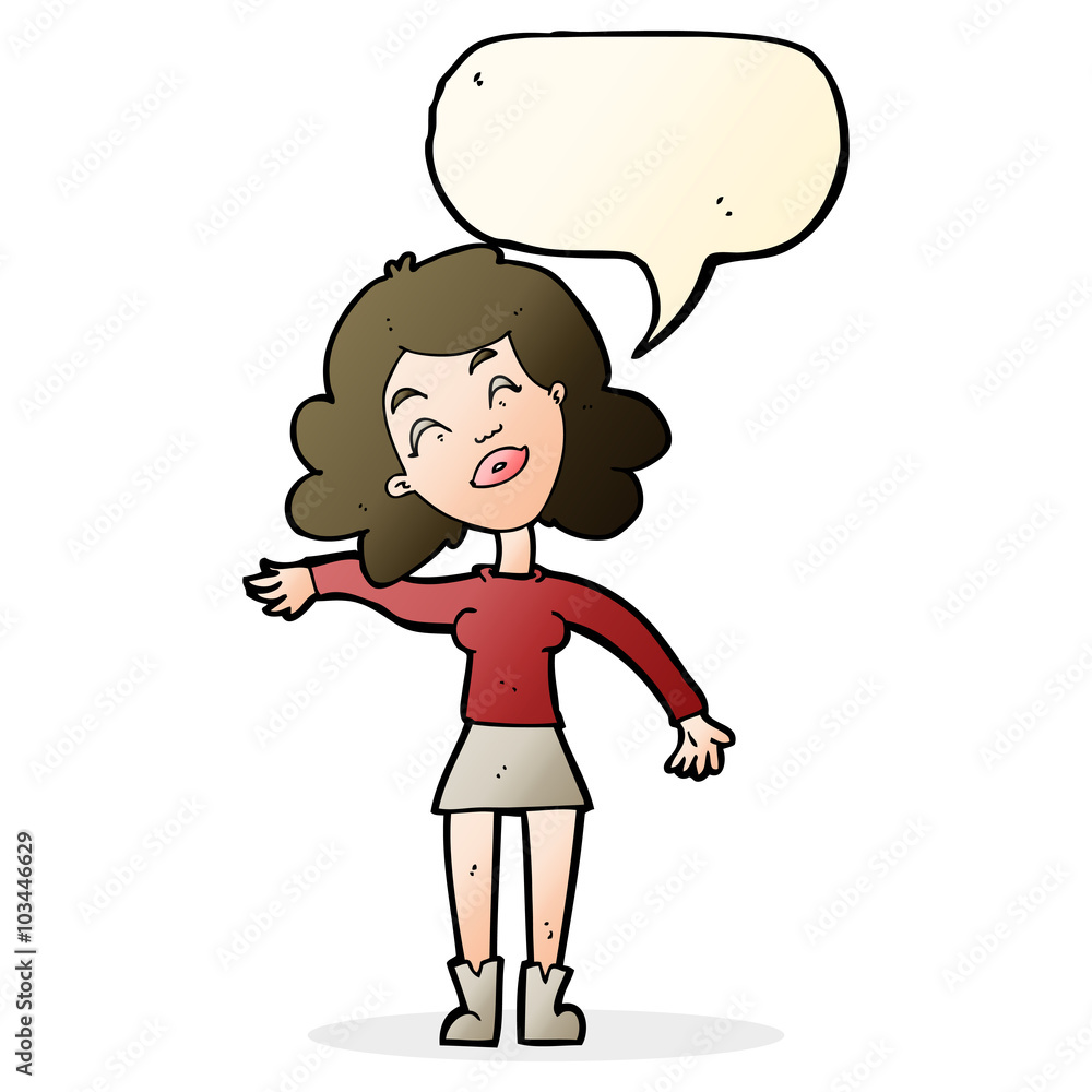 cartoon woman only joking with speech bubble cartoon woman only joking with speech bubble