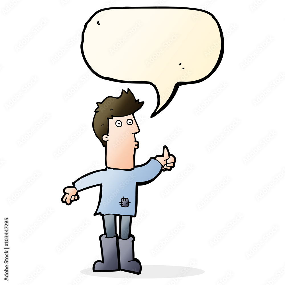 cartoon poor man with speech bubble cartoon poor man with speech bubble