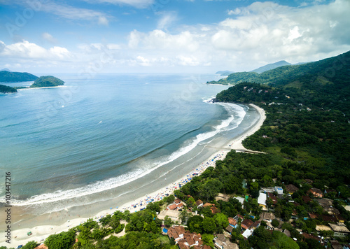 Aerial View of Barra do Sahy, Sao Sebastiao, Sao Paulo, Brazil photo