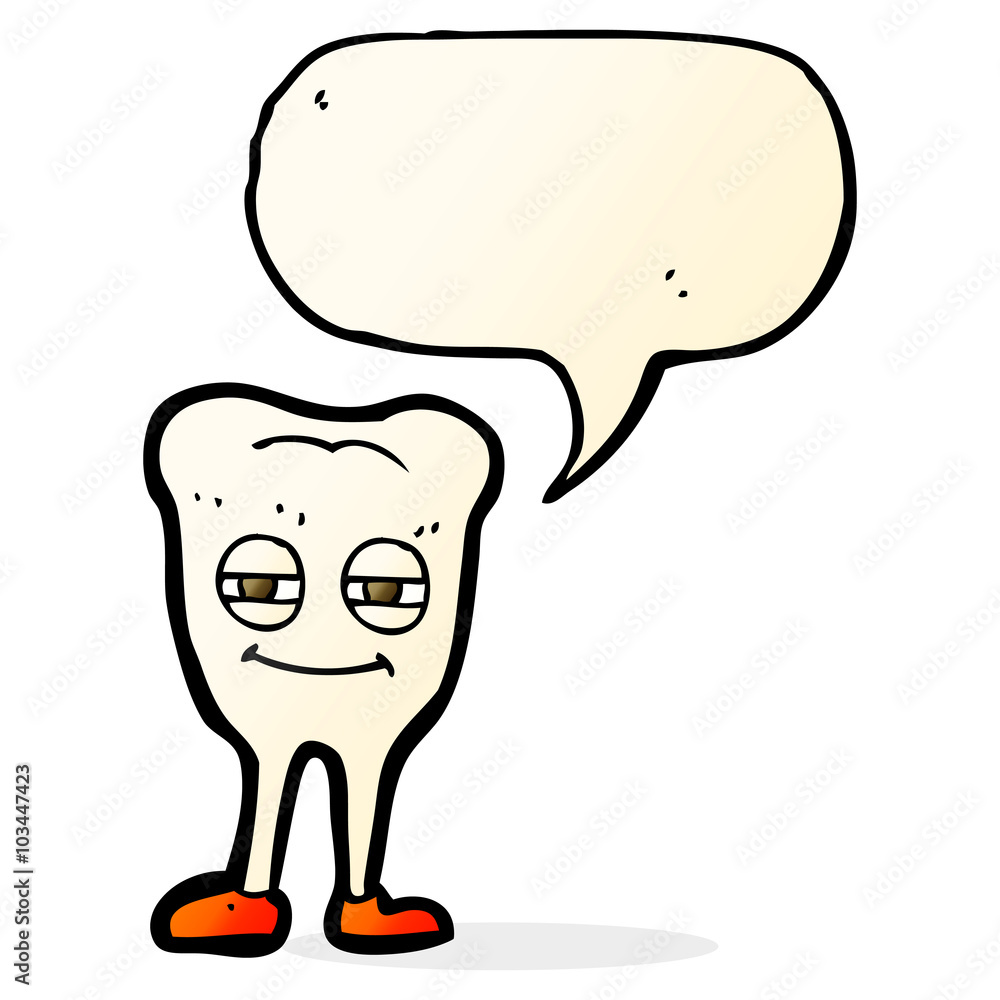 cartoon smiling tooth with speech bubble cartoon smiling tooth with speech bubble