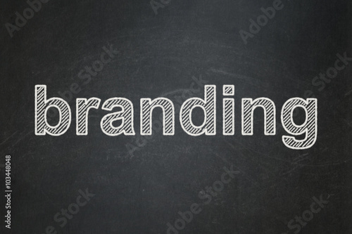 Marketing concept: Branding on chalkboard background