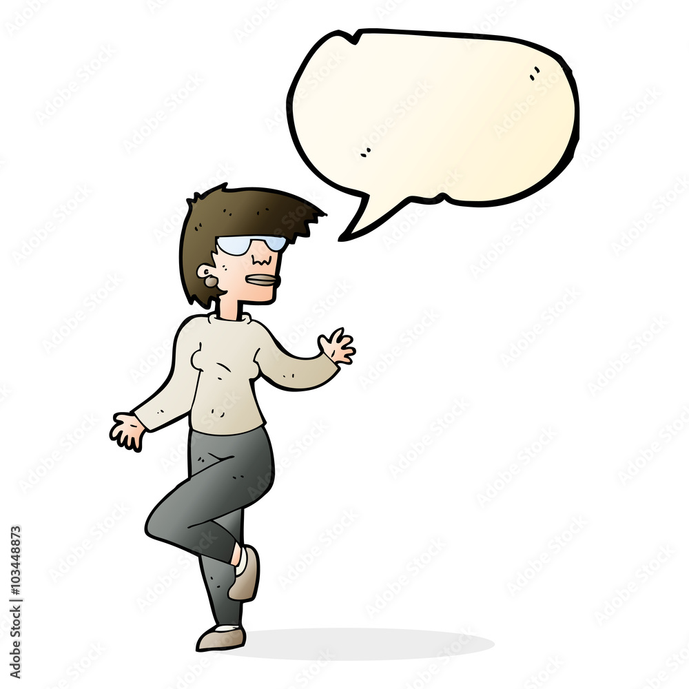 cartoon woman waving with speech bubble cartoon woman waving with speech bubble