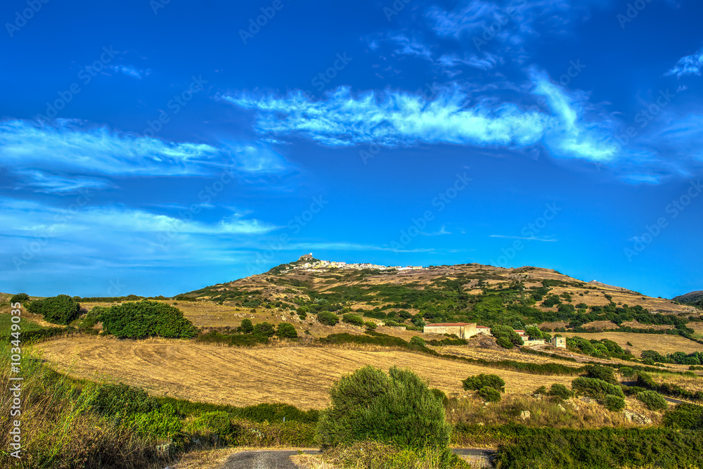 blue sky over Sardinian countryside