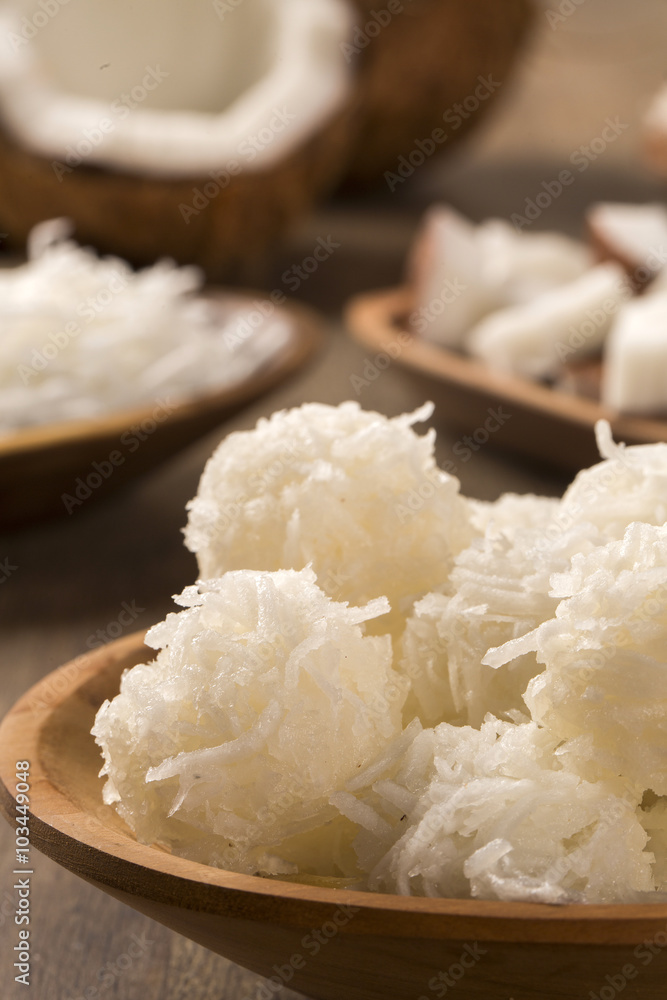 Peruvian cocadas, a traditional coconut dessert sold usually on Peruvian cocadas, a traditional coconut dessert sold usually on