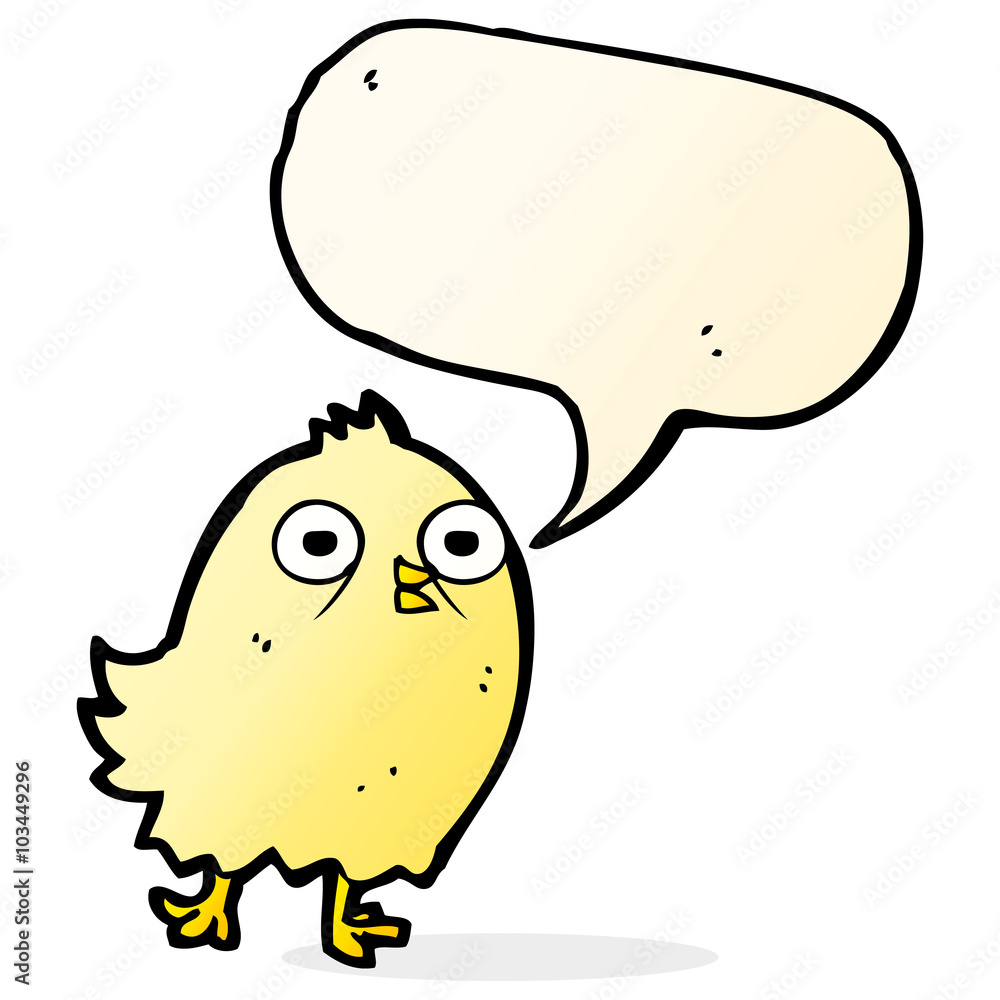 funny cartoon bird with speech bubble funny cartoon bird with speech bubble