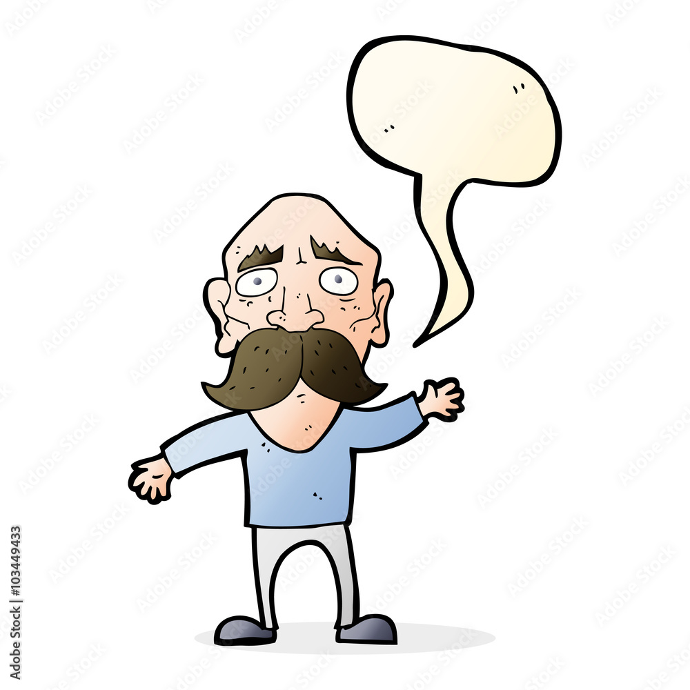 cartoon worried old man with speech bubble cartoon worried old man with speech bubble